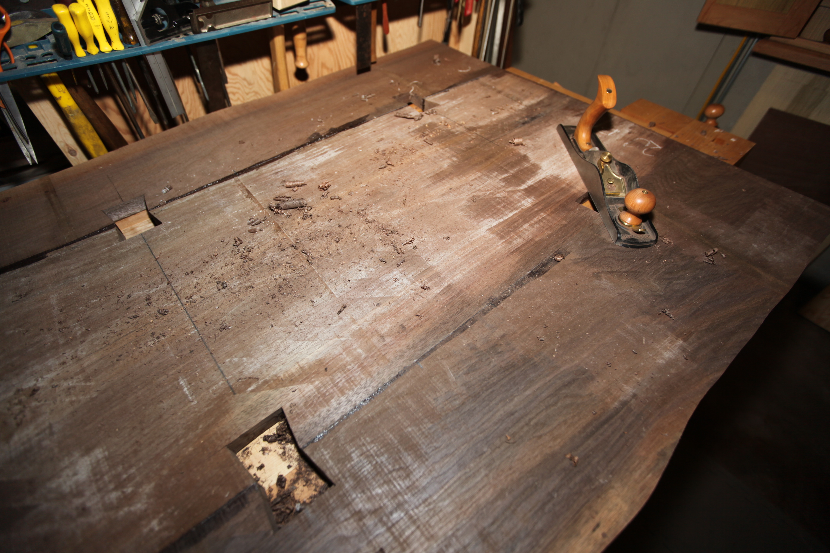 Edge Glued and scrubbing flat