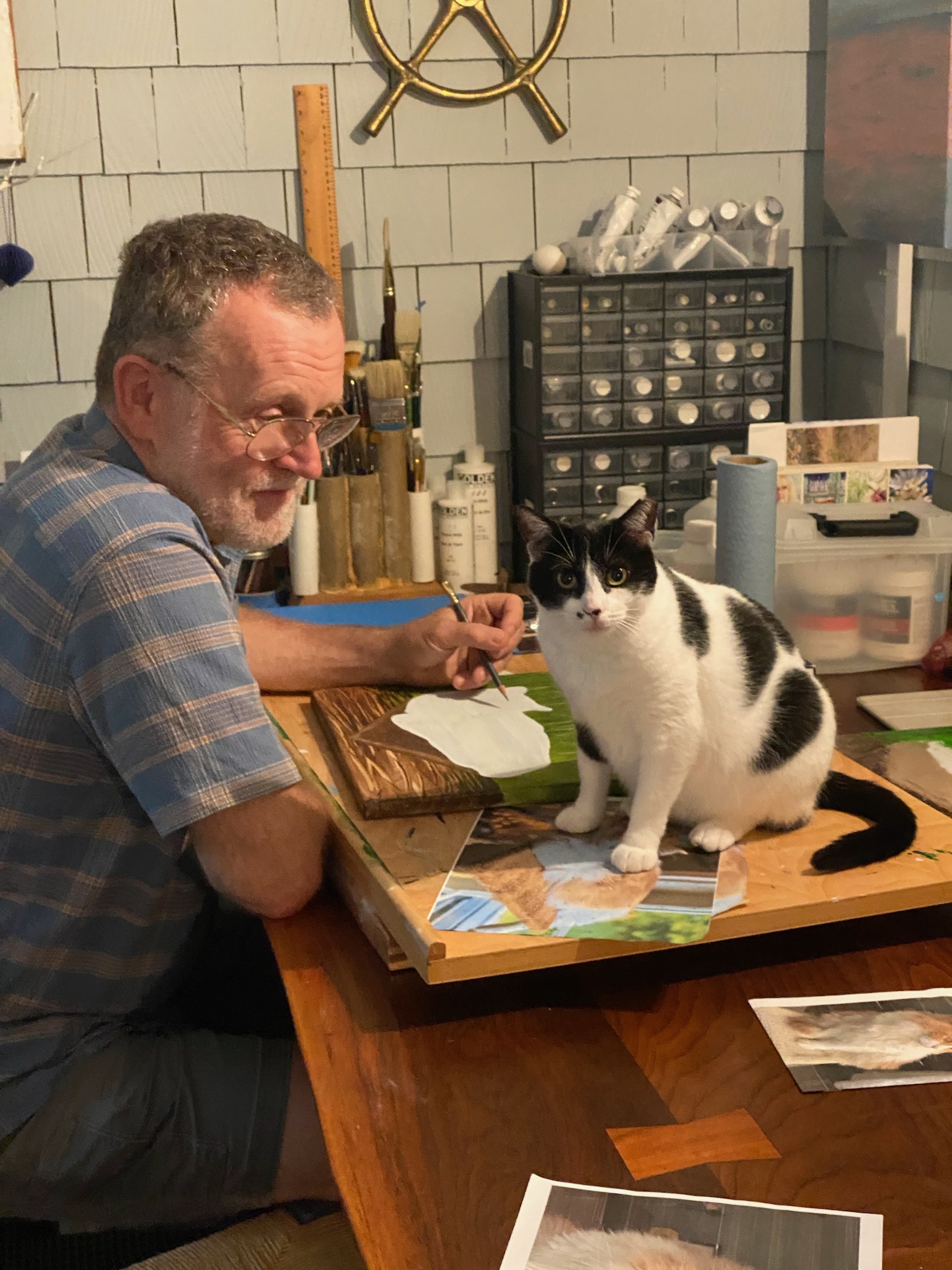 Daisy May helping me paint